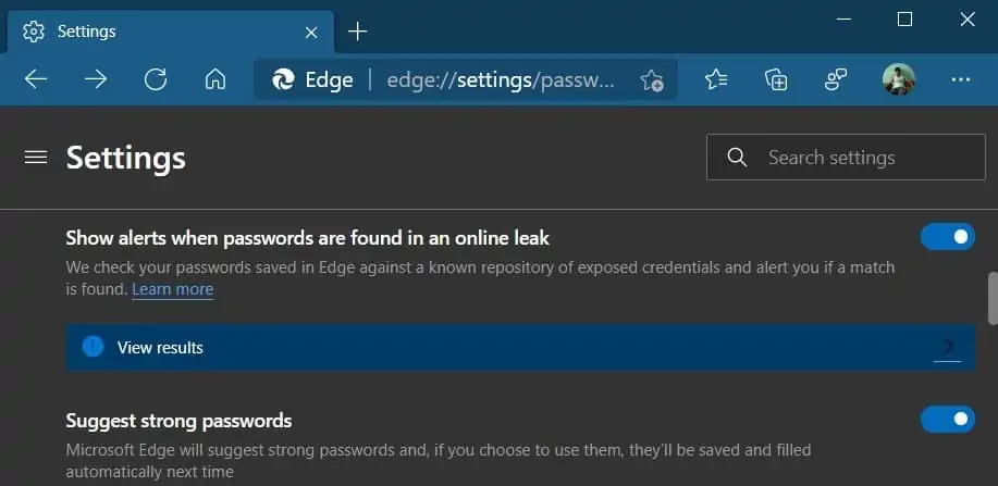 Microsoft Edge segurança
