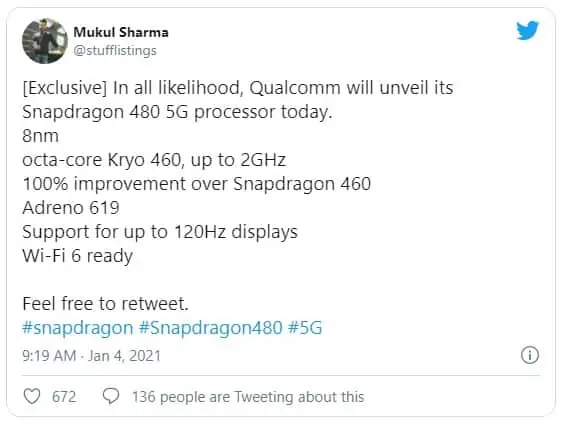 Snapdragon 480 5G
