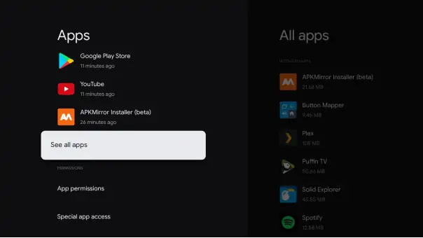 Google TV Play Store