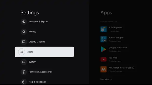 Google TV apps