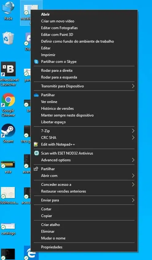 Windows 10 esconder pastas