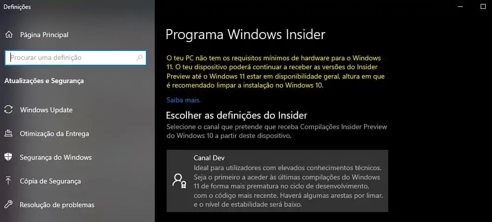 windows 11 não suportado