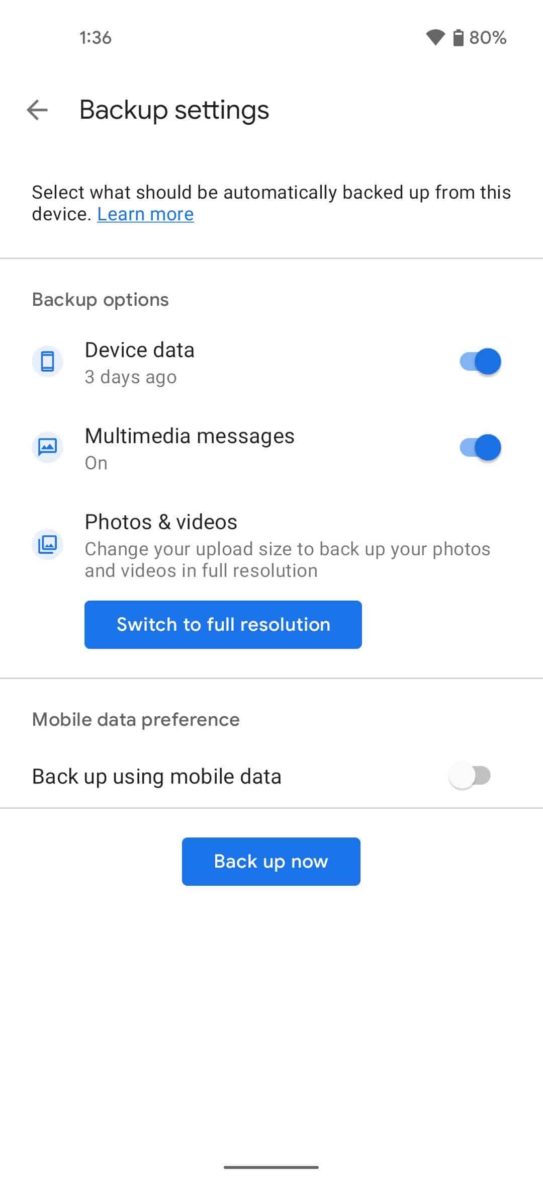 Android backup smartphones
