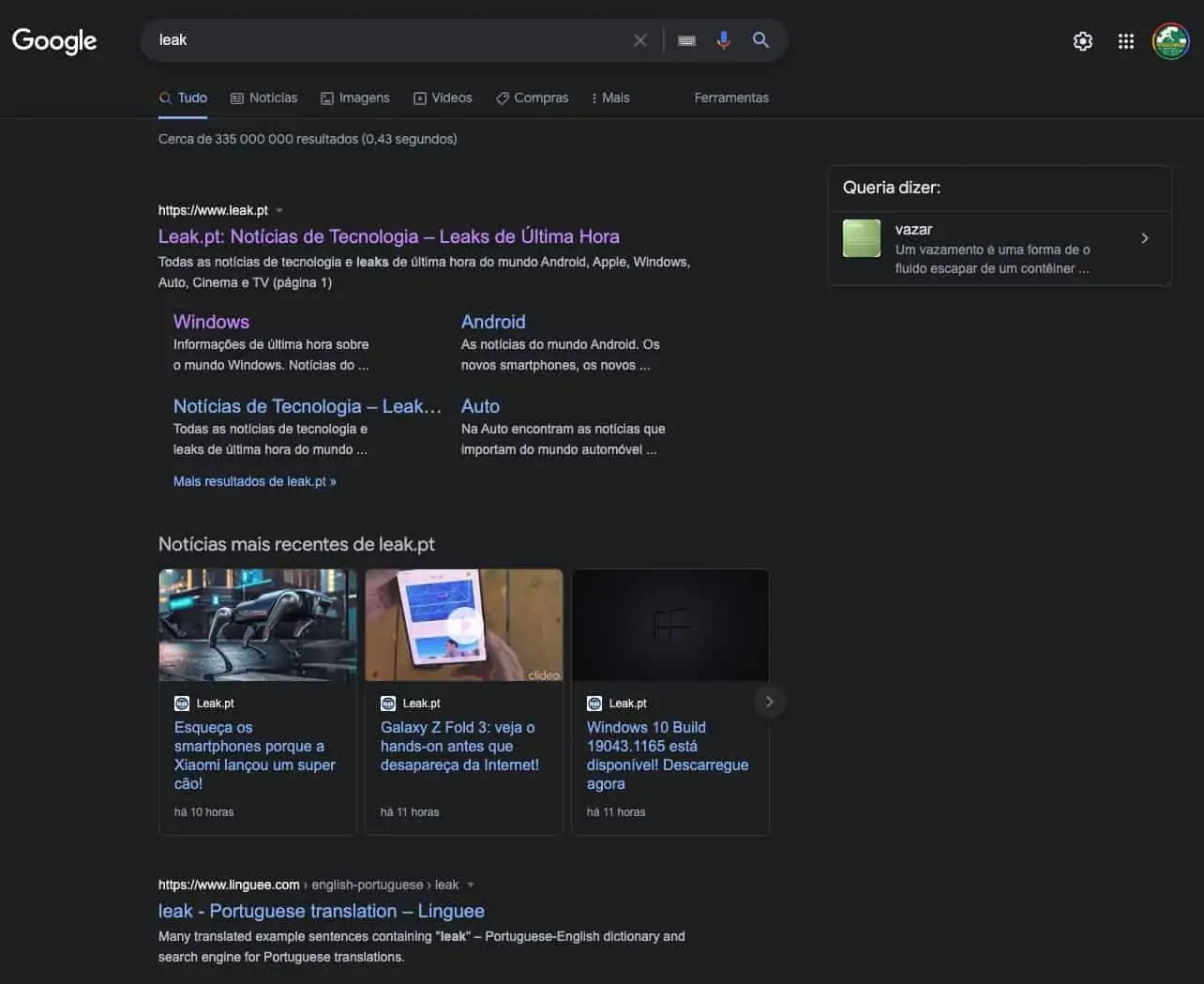 Pesquisa da Google acaba de receber o novo modo escuro!