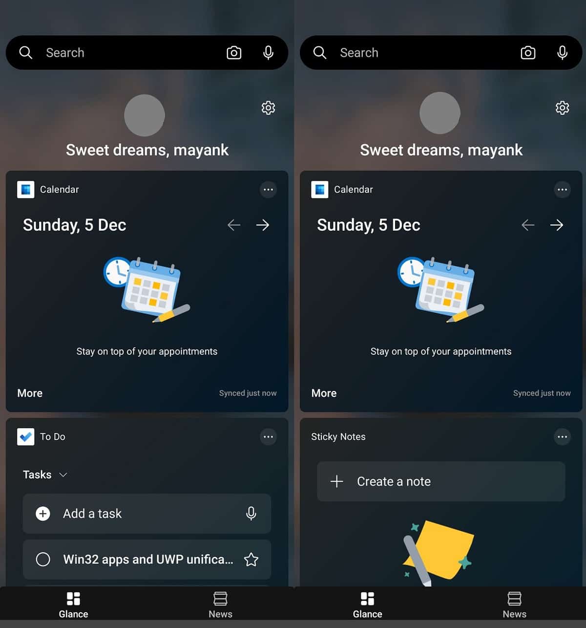 Microsoft Launcher design