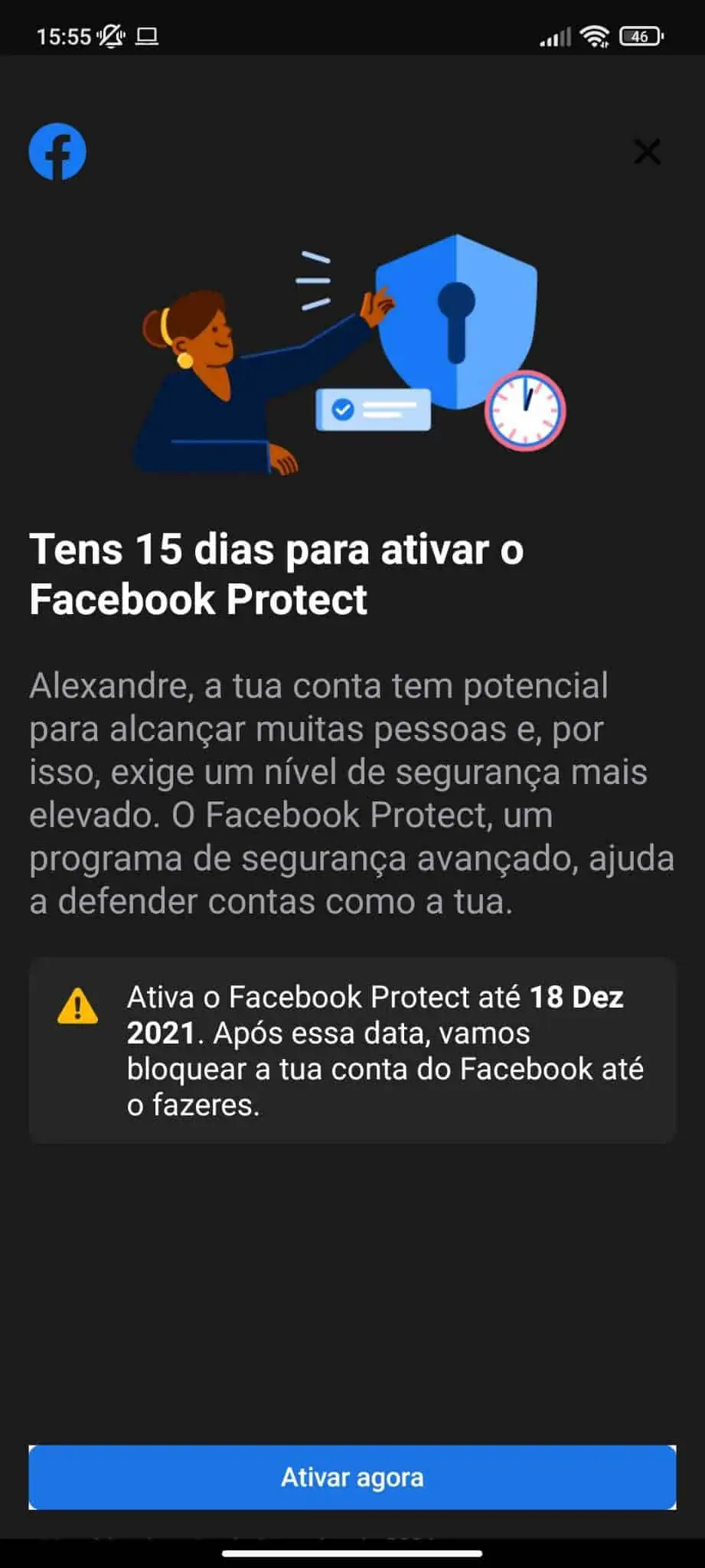 Facebook contas fechadas