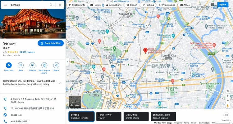 Google Maps desktop