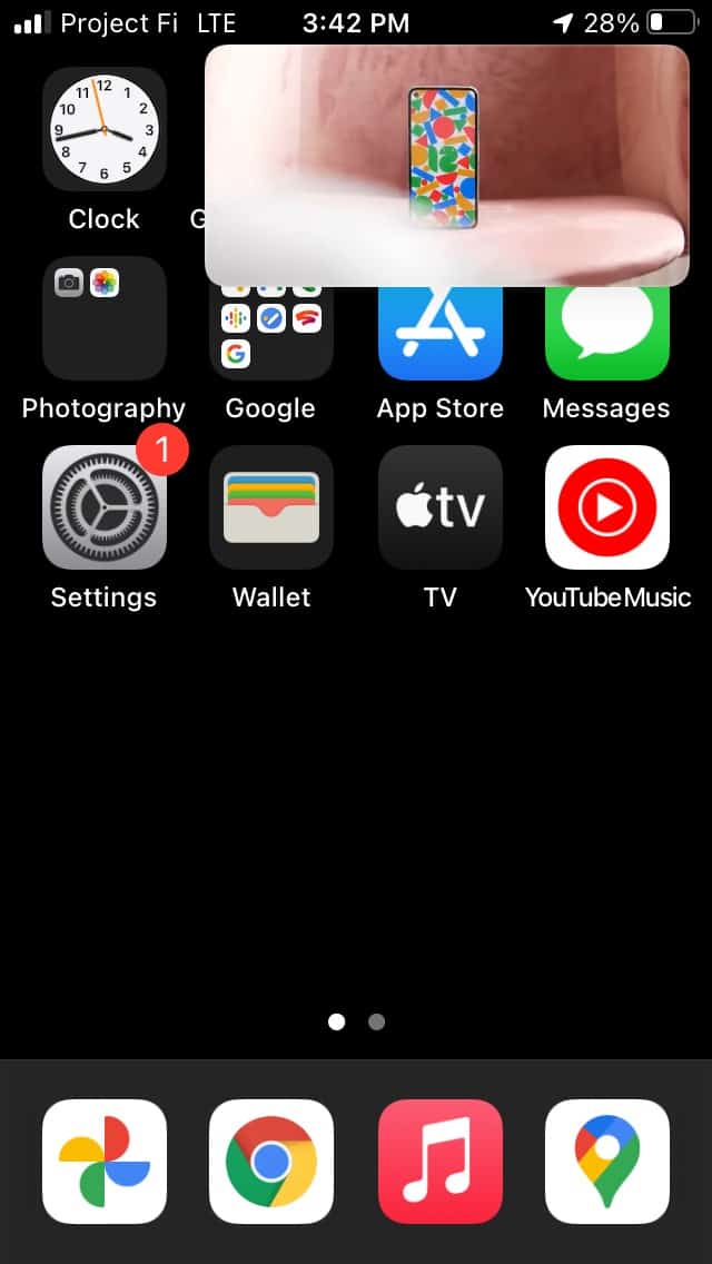 YouTube picture-in-picture