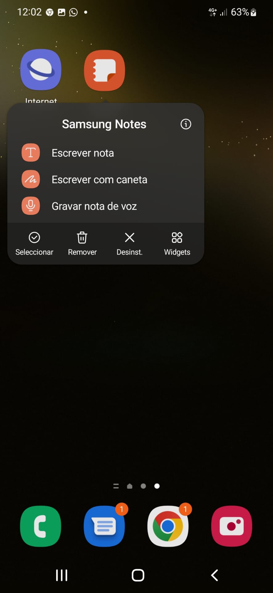 smartphone samsung atalhos