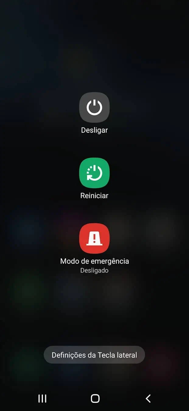 Samsung Galaxy modo emergência